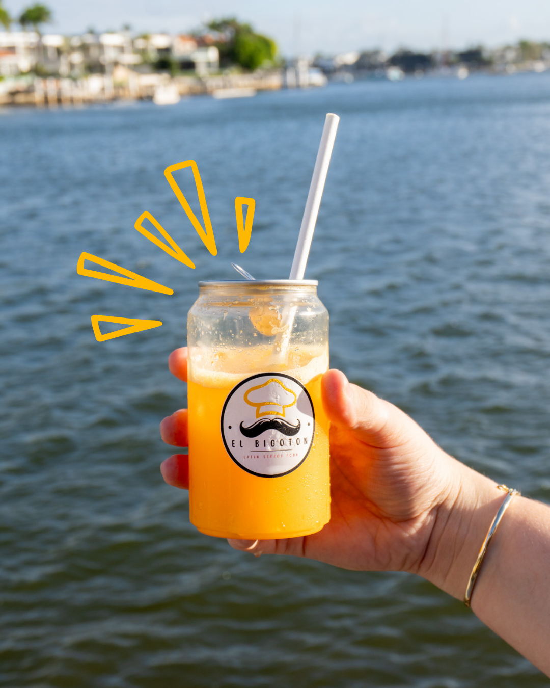 El Bigoton drink by the water at The Wharf Mooloolaba